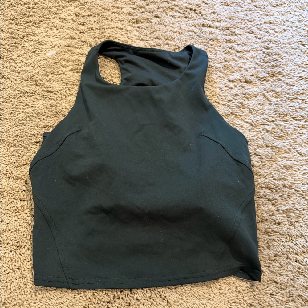 Forest green lululemon tank top with shelf bra 8 or 10